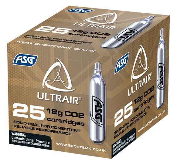[ASGCO212G25] Ultraair 12gm Co2 Capsule (25 pack)