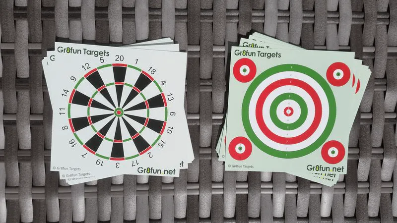 14cm Dartboard and Practice airgun and pistol targets - 100 pack